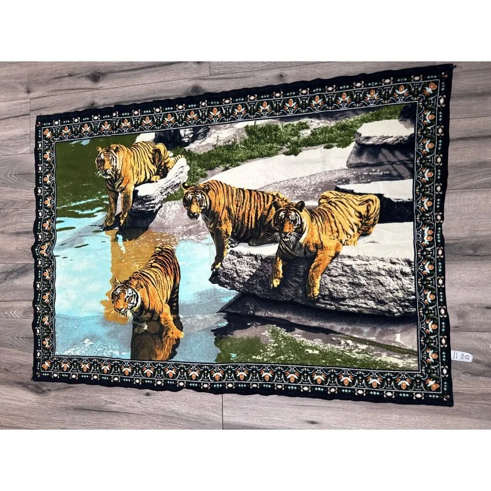 Tiger Print Cotton Wall Hanging/Throw Blanket 51